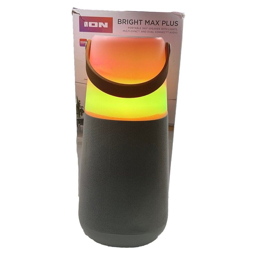 ION Audio Bright Max Indoor Outdoor 360 Sound Wireless Bluetooth Speaker White